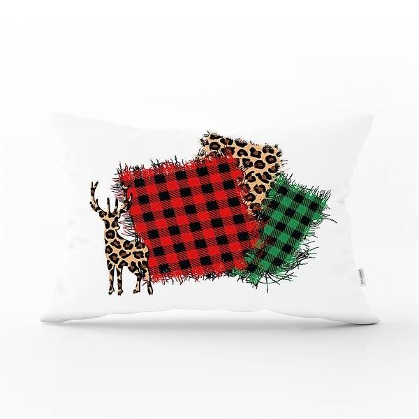 Christmas Pillow Cover|Christmas Tree Home Decor|Rectangle Winter Pillow Top|Housewarming Xmas Gift Idea|Christmas Deer Throw Pillow Cover