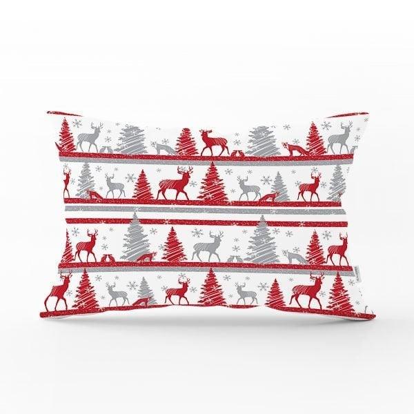 Christmas Pillow Cover|Christmas Deer Home Decor|Rectangle Winter Pillow Top|Housewarming Xmas Gift Idea|Christmas Tree Throw Pillow Cover