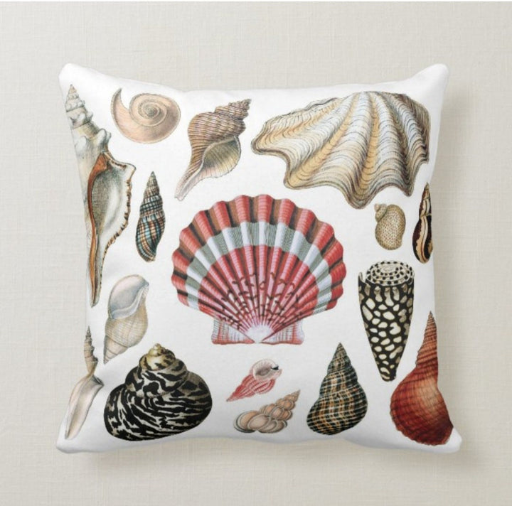 Beach House Pillow Case|Seashells Pillow Cover|Decorative Nautical Cushions|Coastal Throw Pillow|Octopus Home Decor|Starfish Pillow Cover