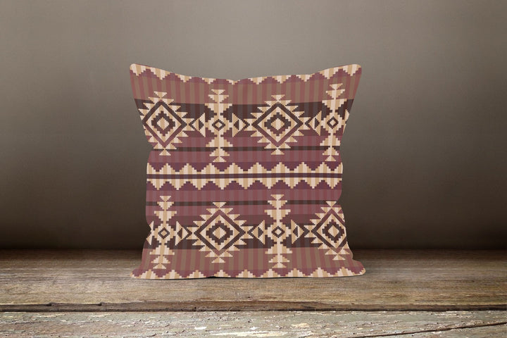 Rug Design Pillow Cover|Terracotta Southwestern Cushion Case|Decorative Aztec Print Ethnic Home Decor|Farmhouse Style Geometric Pillow Case