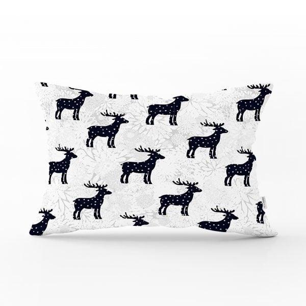 Christmas Pillow Cover|Christmas Deer Home Decor|Rectangle Winter Pillow Top|Housewarming Xmas Gift Idea|Christmas Deer Throw Pillow Cover