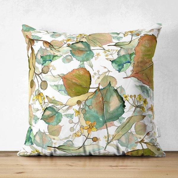 Fall Trend Pillow Cover|Suede Autumn Cushion Case|Pale Color Leaves Throw Pillow|Decorative Pillow Case|Farmhouse Thanksgiving Pillow Cover