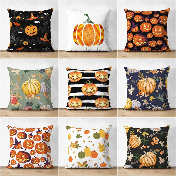 Halloween Pillow Case|Fall Trend Pillow Case|Autumn Cushion Case|Orange Pumpkin Throw Pillow|Trick or Treat Home Decor|Halloween Pillow Case