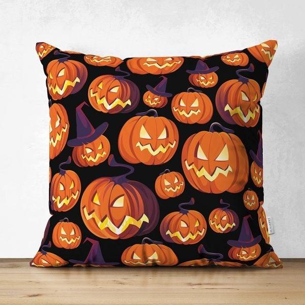 Halloween Pillow Case|Fall Trend Pillow Case|Autumn Cushion Case|Orange Pumpkin Throw Pillow|Trick or Treat Home Decor|Halloween Pillow Case