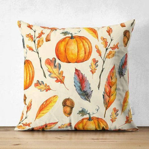 Pumpkin Pillow Cover|Fall Trend Suede Cushion Case|Floral Orange Pumpkin Throw Pillow|Decorative Pillow Case|Farmhouse Thanksgiving Pillow