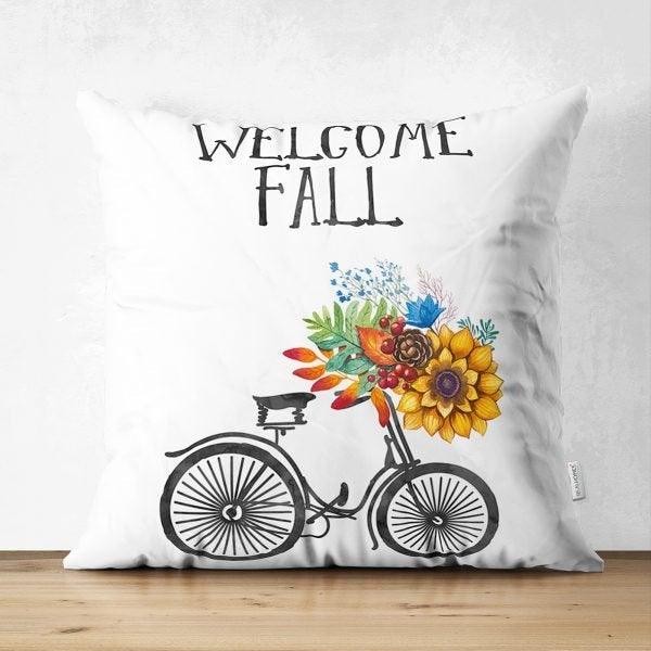 Fall Trend Pillow Cover|Hello September Cushion Case|Hello Autumn Throw Pillow|Welcome Fall Pillow Case|Farmhouse Thanksgiving Pillow Cover