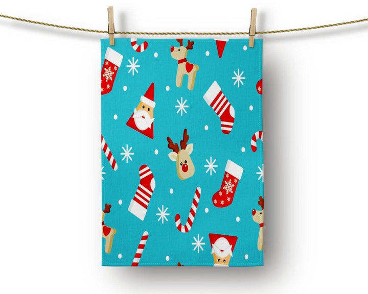 Christmas Kitchen Towel|Cute Snowman Dish Towel|Xmas Deer Print Hand Towel|Decorative Hand Towel|Xmas Cookies Tea Towel|Xmas Hand Towel