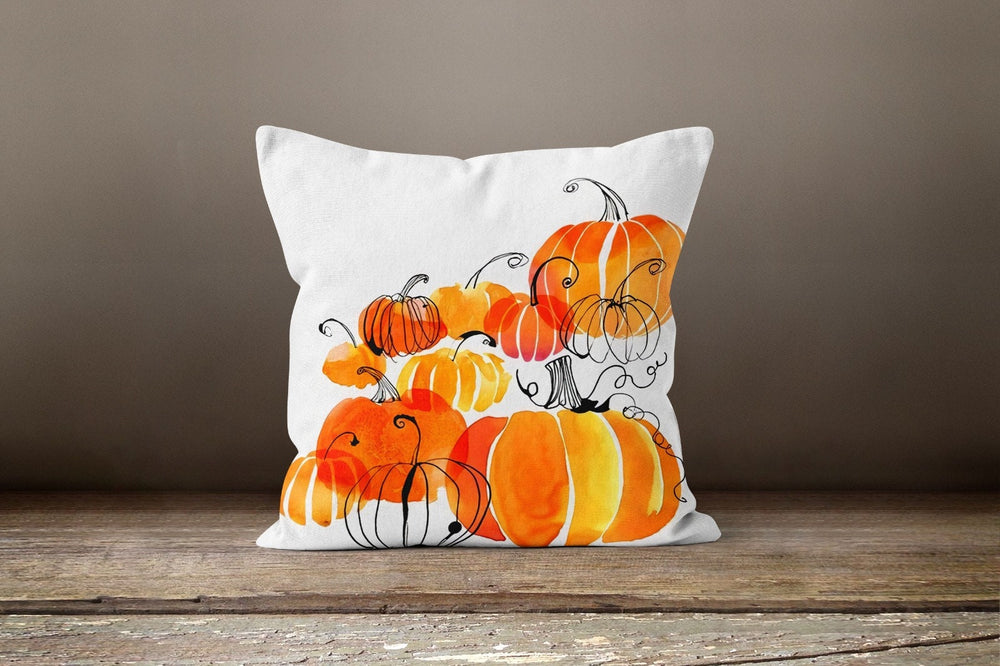 Fall Trend Pillow Cover|Autumn Cushion Case|Dry Leaves Throw Pillow|Pumpkin Home Decor|Housewarming Farmhouse Style Outdoor Pillow Case