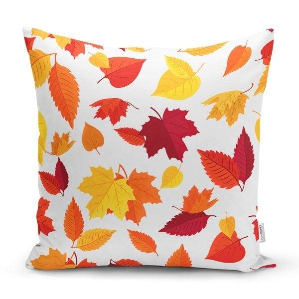 Fall Trend Pillow Cover|Autumn Cushion Case|Dry Leaves Throw Pillow|Decorative Cushion Case|Housewarming Farmhouse Style Outdoor Pillow Case