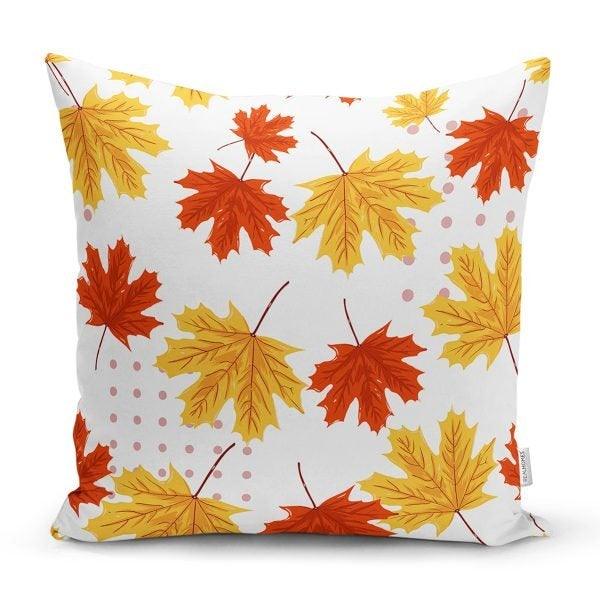 Fall Trend Pillow Cover|Autumn Cushion Case|Dry Leaves Throw Pillow|Decorative Cushion Case|Housewarming Farmhouse Style Outdoor Pillow Case