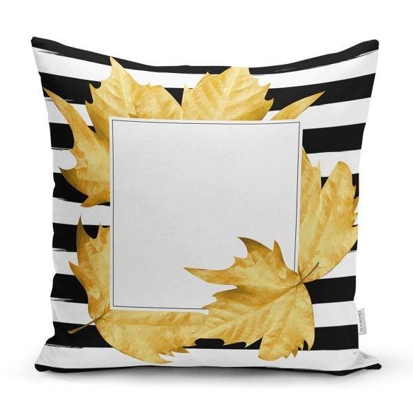 Fall Trend Pillow Cover|Autumn Cushion Case|Dry Leaves Throw Pillow|Decorative Cushion Case|Housewarming Farmhouse Style Outdoor Pillow Case