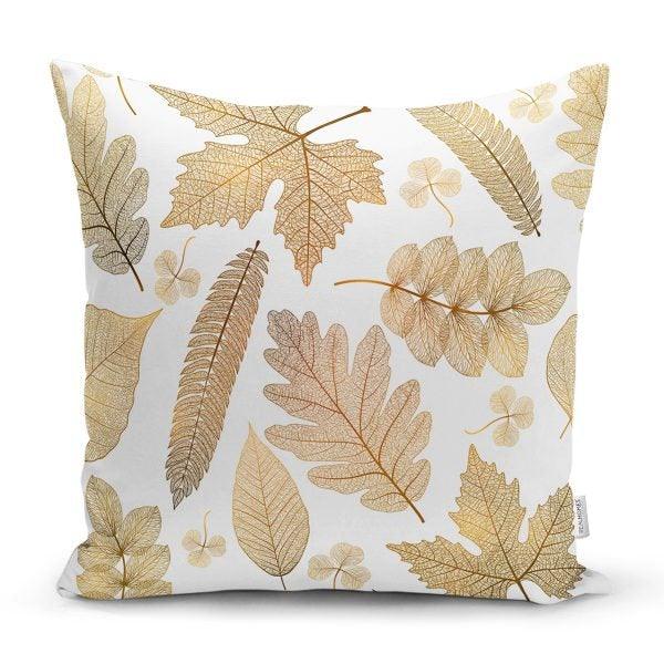 Fall Trend Pillow Cover|Autumn Cushion Case|Dry Leaves Throw Pillow|Decorative Cushion Case|Housewarming Farmhouse Style Outdoor Pillow Case