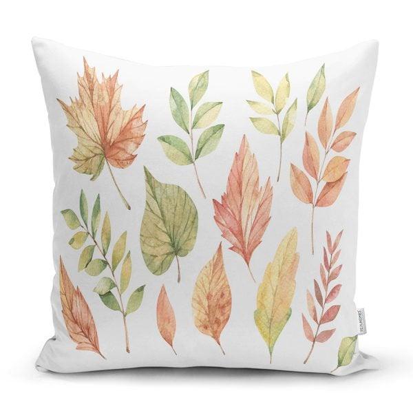 Fall Trend Pillow Cover|Autumn Cushion Case|Dry Leaves Throw Pillow|Decorative Cushion Case|Housewarming Farmhouse Style Outdoor Pillow Case