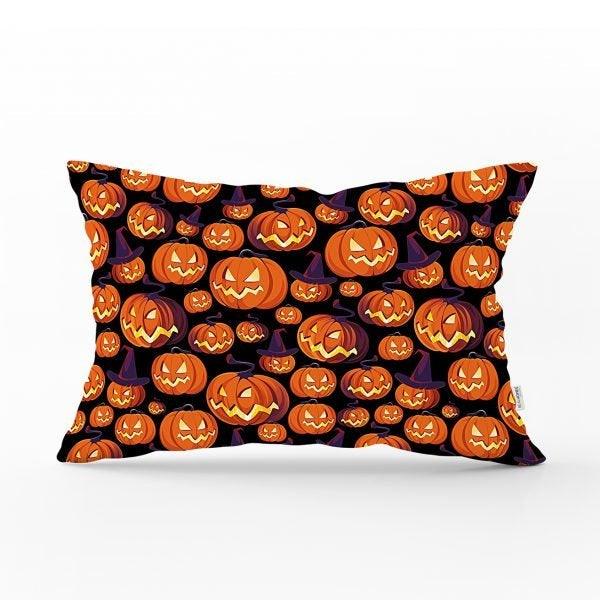 Fall Trend Pillow Cover|Rectangle Pumpkin Cushion Case|Decorative Orange Gray Pumpkin Throw Pillow|Farmhouse Style Thanksgiving Cushion Case