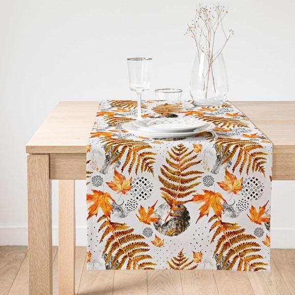 Fall Trend Table Runner|High Quality Leaves Table Runner|Orange Home Decor|Farmhouse Table Decor|Autumn Home Decor|Fall Theme Tablecloth