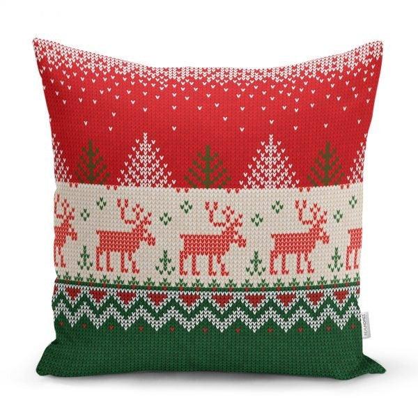 Christmas Pillow Cover|Christmas Deer Home Decor|Winter Trend Cushion Cover|Housewarming Xmas Gift Idea|Christmas Deer Throw Pillow Cover