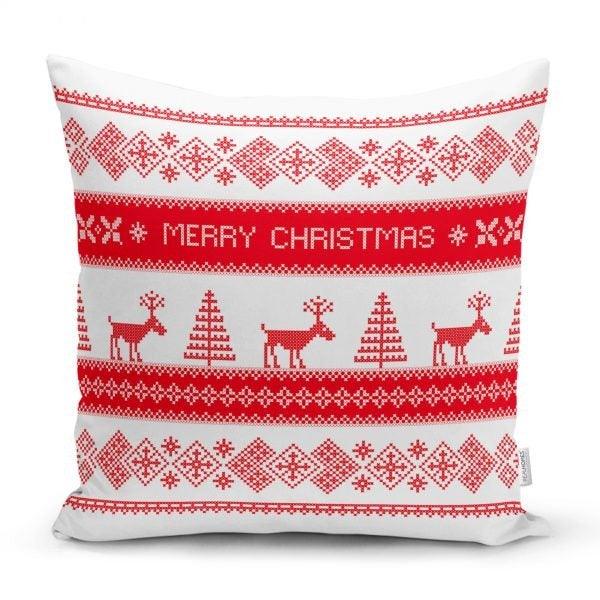 Christmas Pillow Cover|Christmas Deer Home Decor|Winter Trend Cushion Cover|Housewarming Xmas Gift Idea|Christmas Deer Throw Pillow Cover