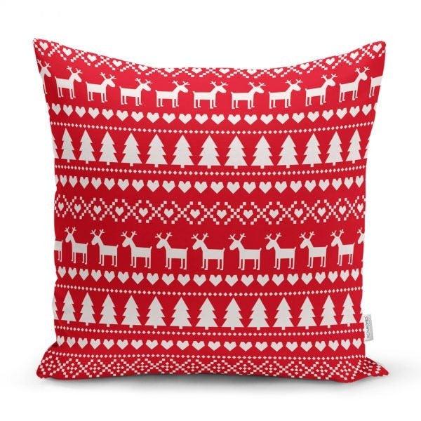 Christmas Pillow Cover|Christmas Deer Home Decor|Winter Trend Cushion Cover|Housewarming Xmas Gift Idea|Christmas Deer Throw Pillow Cover