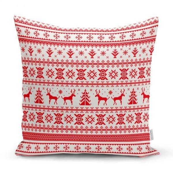 Christmas Pillow Cover|Christmas Deer Home Decor|Winter Trend Cushion Cover|Housewarming Xmas Gift Idea|Christmas Deer Throw Pillow Cover