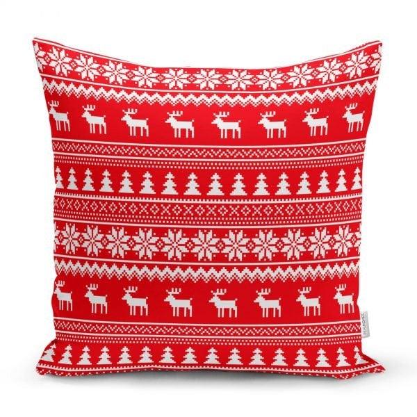 Christmas Pillow Cover|Christmas Deer Home Decor|Winter Trend Cushion Cover|Housewarming Xmas Gift Idea|Christmas Deer Throw Pillow Cover