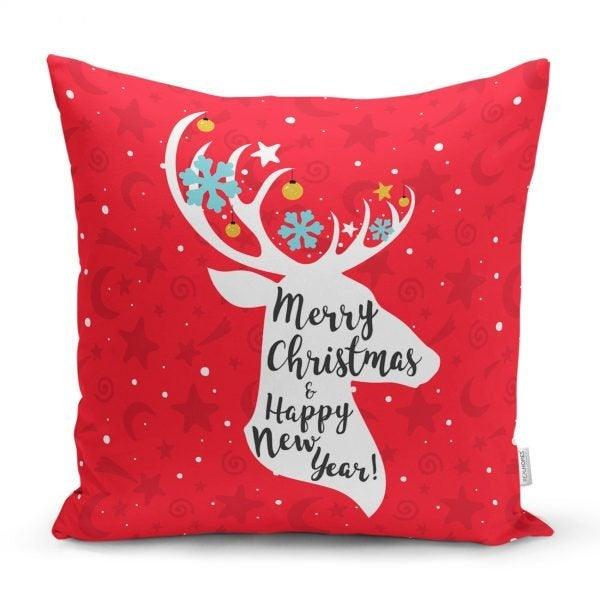 Christmas Pillow Cover|Christmas Deer Home Decor|Winter Trend Cushion Cover|Housewarming Xmas Gift Idea|Christmas Deer Throw Pillow Cover