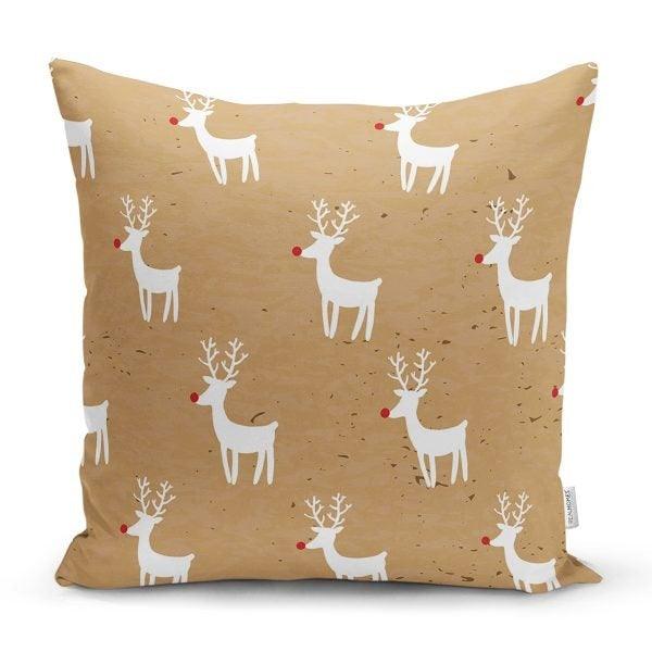 Christmas Pillow Cover|Christmas Deer Home Decor|Winter Trend Cushion Cover|Housewarming Xmas Gift Idea|Christmas Deer Throw Pillow Cover