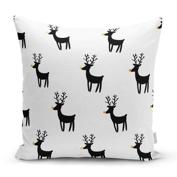 Christmas Pillow Cover|Christmas Deer Home Decor|Winter Trend Cushion Cover|Housewarming Xmas Gift Idea|Christmas Deer Throw Pillow Cover