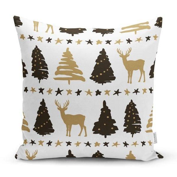 Christmas Pillow Cover|Christmas Deer Home Decor|Winter Trend Cushion Cover|Housewarming Xmas Gift Idea|Christmas Deer Throw Pillow Cover