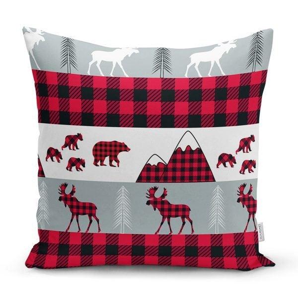 Christmas Pillow Cover|Christmas Deer Home Decor|Winter Trend Cushion Cover|Housewarming Xmas Gift Idea|Christmas Deer Throw Pillow Cover