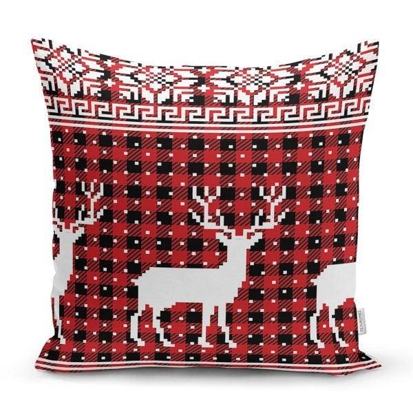 Christmas Pillow Cover|Christmas Deer Home Decor|Winter Trend Cushion Cover|Housewarming Xmas Gift Idea|Christmas Deer Throw Pillow Cover