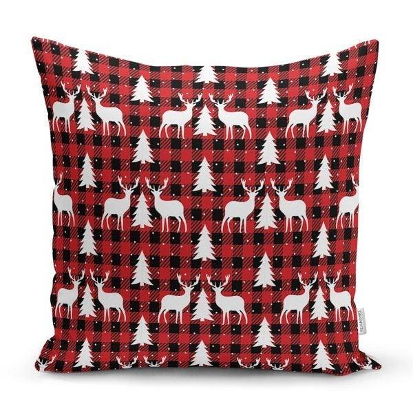 Christmas Pillow Cover|Christmas Deer Home Decor|Winter Trend Cushion Cover|Housewarming Xmas Gift Idea|Christmas Deer Throw Pillow Cover