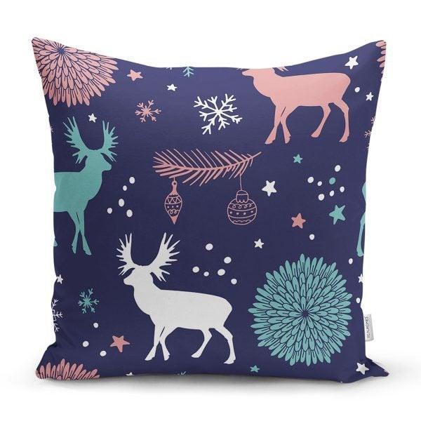 Christmas Pillow Cover|Christmas Deer Home Decor|Winter Trend Cushion Cover|Housewarming Xmas Gift Idea|Christmas Deer Throw Pillow Cover