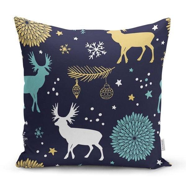 Christmas Pillow Cover|Christmas Deer Home Decor|Winter Trend Cushion Cover|Housewarming Xmas Gift Idea|Christmas Deer Throw Pillow Cover