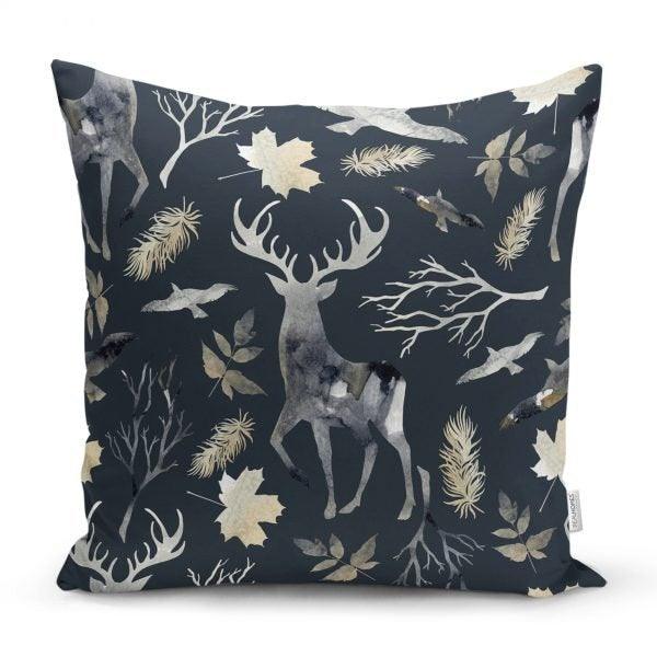 Christmas Pillow Cover|Christmas Deer Home Decor|Winter Trend Cushion Cover|Housewarming Xmas Gift Idea|Christmas Deer Throw Pillow Cover