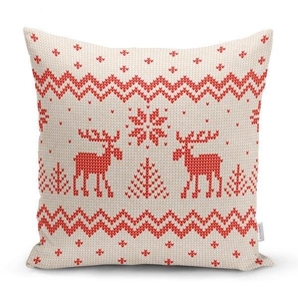 Christmas Pillow Cover|Christmas Deer Home Decor|Winter Trend Cushion Cover|Housewarming Xmas Gift Idea|Christmas Deer Throw Pillow Cover