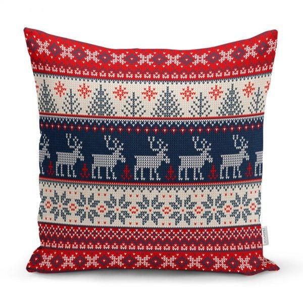 Christmas Pillow Cover|Christmas Deer Home Decor|Winter Trend Cushion Cover|Housewarming Xmas Gift Idea|Christmas Deer Throw Pillow Cover