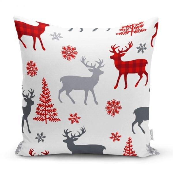 Christmas Pillow Cover|Christmas Deer Home Decor|Winter Trend Cushion Cover|Housewarming Xmas Gift Idea|Christmas Deer Throw Pillow Cover