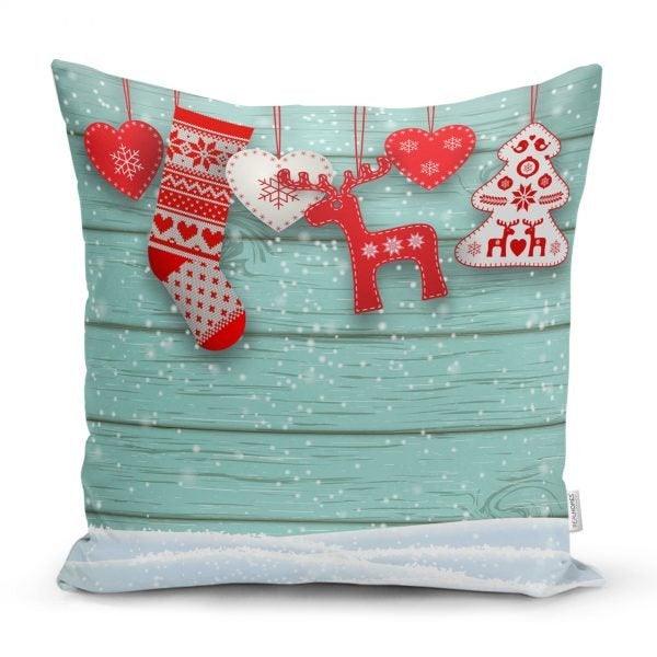 Christmas Pillow Cover|Christmas Deer Home Decor|Winter Trend Cushion Cover|Housewarming Xmas Tree Pillow|Christmas Socks Throw Pillow Cover