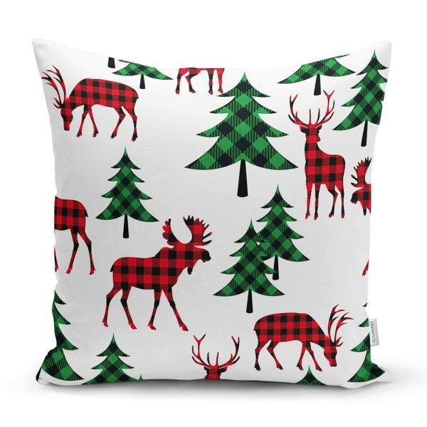 Christmas Pillow Cover|Merry Christmas Home Decor|Winter Trend Cushion Cover|Housewarming Xmas Tree Pillow|Christmas Deer Throw Pillow Cover