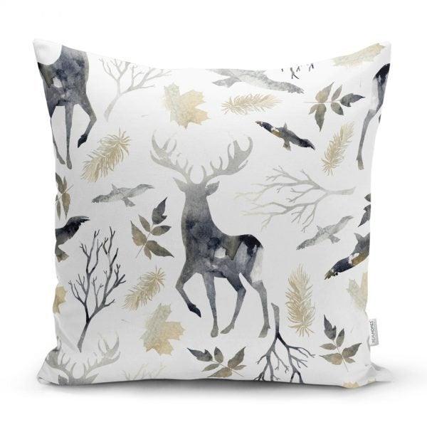 Christmas Pillow Cover|Christmas Deer Home Decor|Winter Trend Cushion Cover|Housewarming Xmas Gift Idea|Christmas Deer Throw Pillow Cover