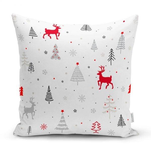 Christmas Pillow Cover|Christmas Deer Home Decor|Winter Trend Cushion Cover|Housewarming Xmas Gift Idea|Christmas Deer Throw Pillow Cover