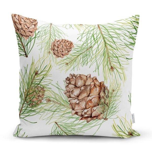 Winter Trend Pillow Cover|Pine Cone Home Decor|Winter Cushion Cover|Housewarming Farmhouse Style Gift Idea|Christmas Throw Pillow Cover