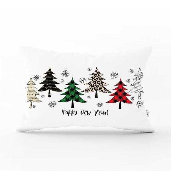 Winter Trend Pillow Cover|Christmas Tree Home Decor|Rectangle Winter Pillow Top|Housewarming Xmas Gift Idea|Pine Tree Throw Pillow Cover