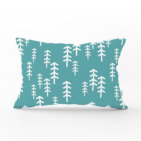 Winter Trend Pillow Cover|Christmas Tree Home Decor|Rectangle Winter Pillow Top|Housewarming Xmas Gift Idea|Pine Tree Lumbar Pillow Cover