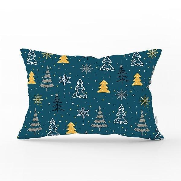 Winter Trend Pillow Cover|Christmas Tree Home Decor|Rectangle Winter Pillow Top|Housewarming Xmas Gift Idea|Pine Tree Lumbar Pillow Cover