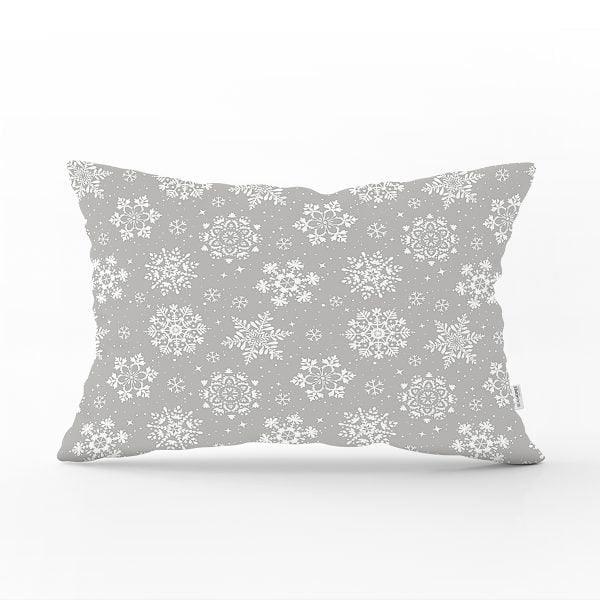 Snowflake Pillow Cover|Winter Home Decor|Rectangle Winter Cushion Case|Housewarming Gift|Decorative Snowflake Throw Pillow|Lumbar Pillow Top