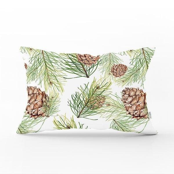 Pine Cone Pillow Cover|Winter Home Decor|Rectangle Winter Cushion Case|Housewarming Gift|Decorative Pine Tree Throw Pillow|Xmas Pillow Case