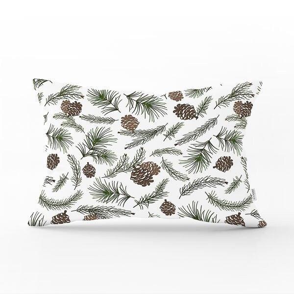 Pine Cone Pillow Cover|Winter Home Decor|Rectangle Winter Cushion Case|Housewarming Gift|Decorative Pine Tree Throw Pillow|Xmas Pillow Case