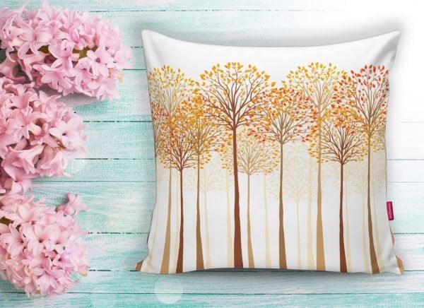 Fall Trend Pillow Cover|Autumn Cushion Case|Dry Leaves Throw Pillow|Floral Pumpkin Pillow Top|Housewarming Farmhouse Outdoor Throw Pillow