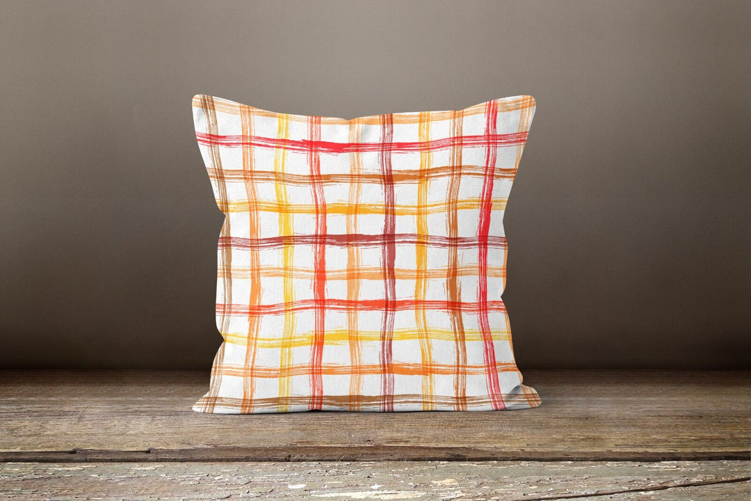 Fall Trend Pillow Cover|Autumn Cushion Case|Fall Colors Checkered Throw Pillow|Housewarming Zigzag Home Decor|Farmhouse Pillow Case Gift